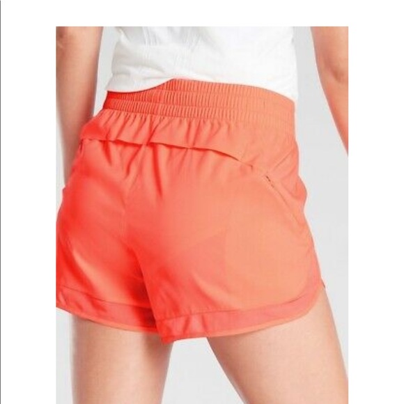 Athleta Pants - NWT ATHLETA Mesh Racer Run Short 4" Neon Coral